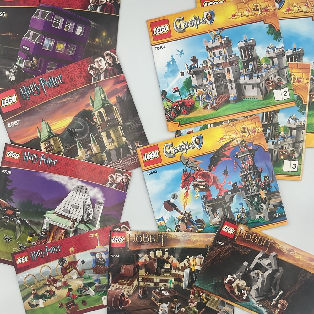 Lot x10 Lego Castle Harry Potter Hobbit Instruction Manual Only 70404 79004 4867